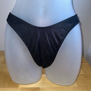 Women’s vintage 90s dead stock Jelly Swimwear black v cut bikini bottoms Size M